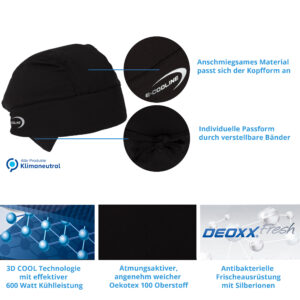 Caratteristiche della bandana refrigerante di E.COOLINE di colore blu