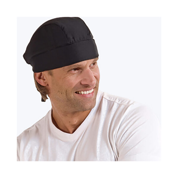 Uomo indossa bandana refrigerante di E.COOLINE di colore blu