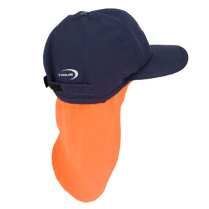 Vista laterale del berretto da baseball refrigerante E.COOLINE con protezione UV per il collo