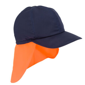 Vista frontale del berretto da baseball refrigerante E.COOLINE con protezione UV per il collo