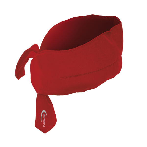 Sciarpa refrigerante con logo E.COOLINE, di colore rosso