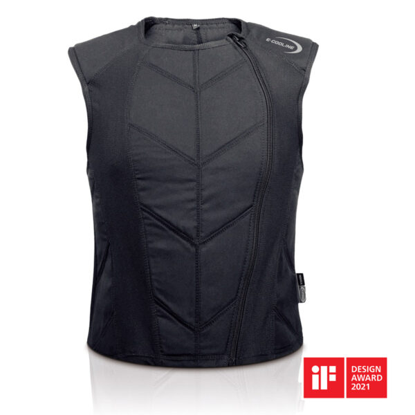 Gilet sportivo refrigerante con cerniera E.COOLINE di colore nero