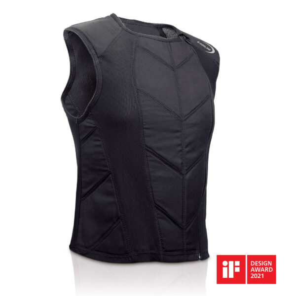 Gilet sportivo refrigerante con cerniera E.COOLINE di colore nero