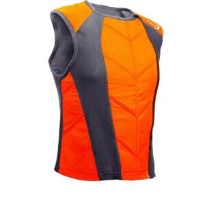 Gilet sportivo refrigerante con cerniera E.COOLINE di colore nero/arancione