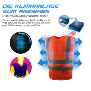 Descrizione tecnica del prodotto dei gilet segnaletici SX3 di E.COOLINE