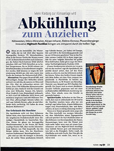 Artikel Abkühlung zum Anziehen- Zeitschrift "mylife" Ausgabe 1. August 2025