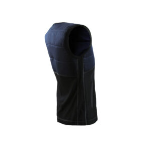 Gilet rinfrescante Repower Kids con cerniera frontale di E.COOLINE, bicolore blu/nero, vista laterale, dispositivo medico