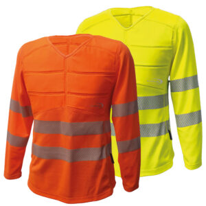 E.COOLINE PowerSignal Shirt SX3 Alta visibilità Classe 2 in Giallo e Arancione ad alta visibilità - Calore, UV e visibilità in un unico prodotto