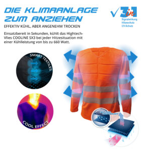 Tecnologia E.COOLINE PowerSignal Shirt SX3 Alta visibilità Classe 2