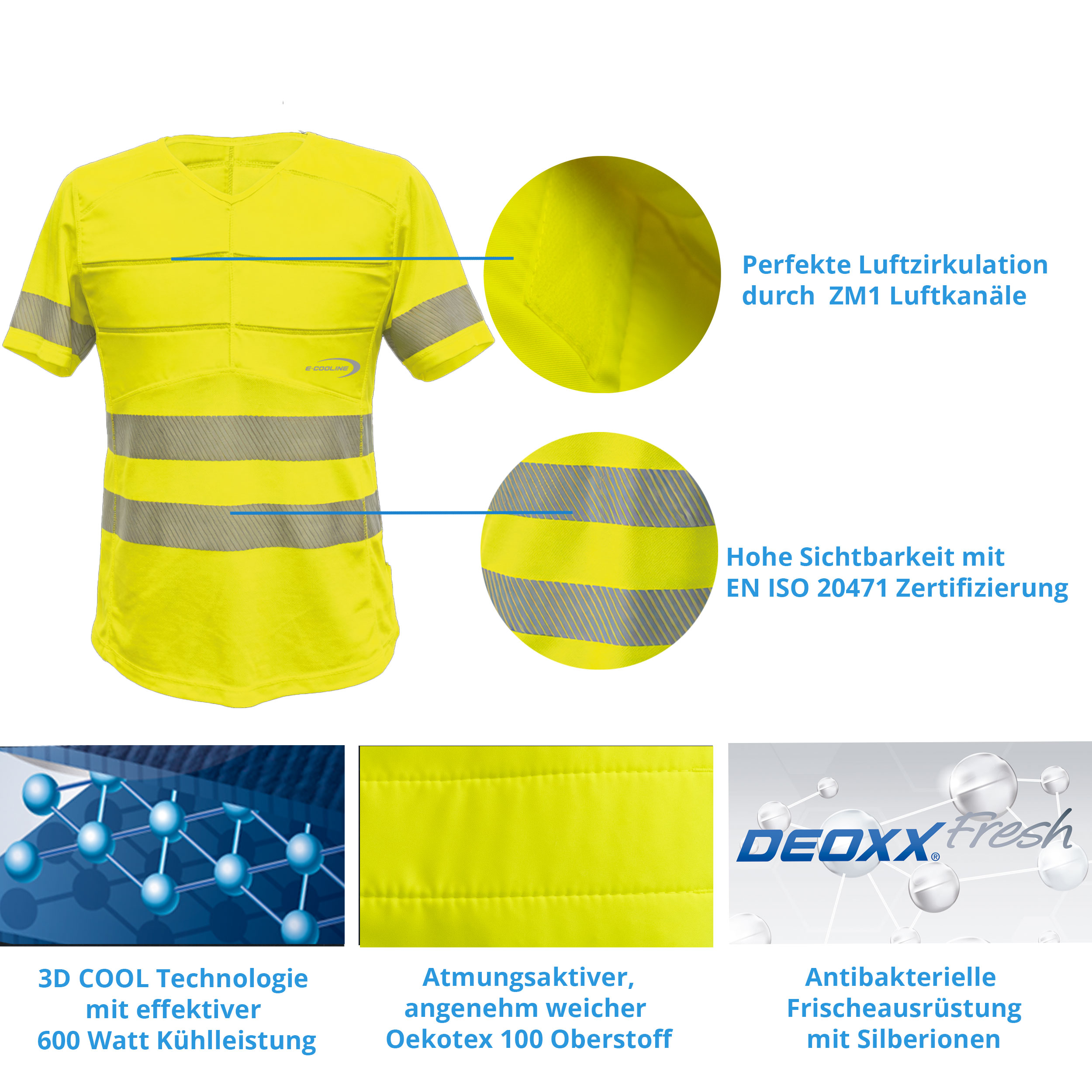 E.COOLINE PowerSignal T-Shirt SX3 ad alta visibitlitá di classe 1 - immagine 10